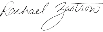 Rachael Zastrow's signature
