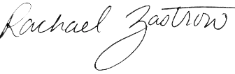 Rachael Zastrow's signature